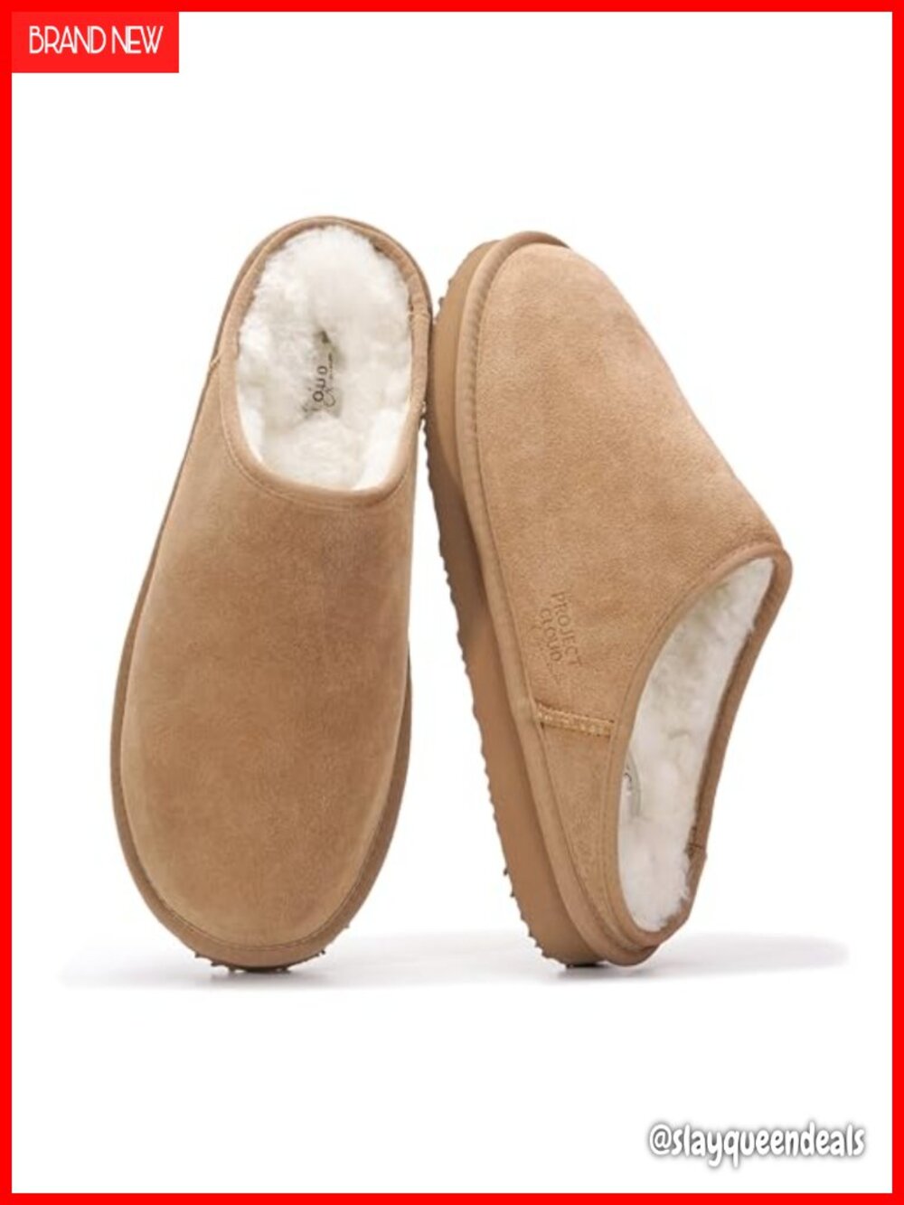 Genuine Leather Shearling Slippers for Men Memory Foam Non-Slip Indoor Outdoor